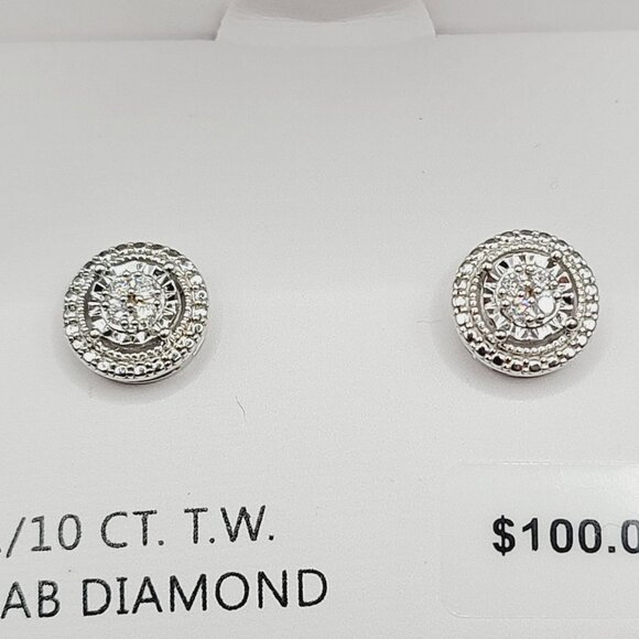 Diamond Brilliance 1/10 Ct. T.W. Lab Diamond Stud Earrings In Gift Box - Picture 5 of 9
